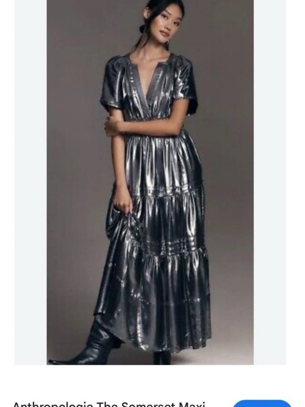 Anthropologie Somerset Maxi Dress Metallic Edition